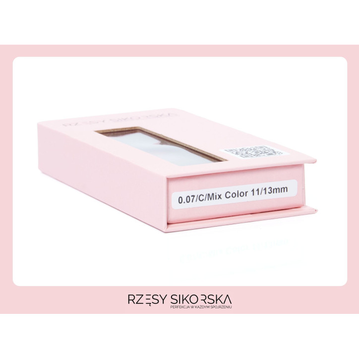 Rzęsy Sikorska Premium Rainbow - Kolorowy Mix Palette