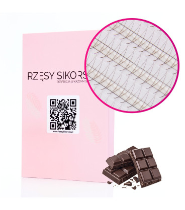 Rzęsy Sikorska - Gotowe Kępki Rzęs 2D/0,07 (1200 szt. 6-13) Dark Brown – Mix Palette