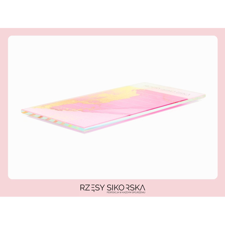 Duży szklany Holder do rzęs 17x8cm - Podstawka na paski - Rzęsy Sikorska