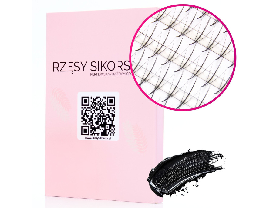 Gotowe Kępki Rzęs 3D/0,07 (1000 szt. 6-13) Black Wispy – Mix Palette