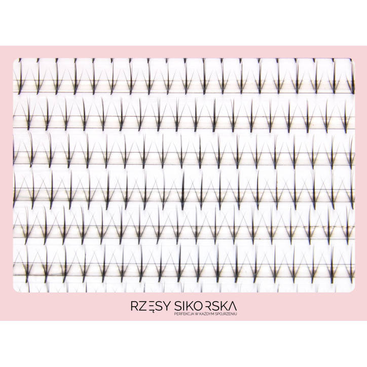 Gotowe Kępki Rzęs 3D/0,07 (1000 szt. 6-13) Black Wispy – Mix Palette