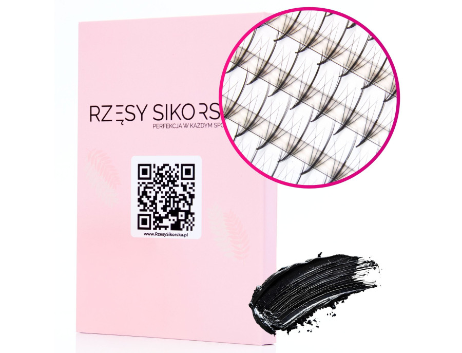 Gotowe Kępki Rzęs 5D/0,07 (1000 szt. 6-13) Black Wispy – Mix Palette