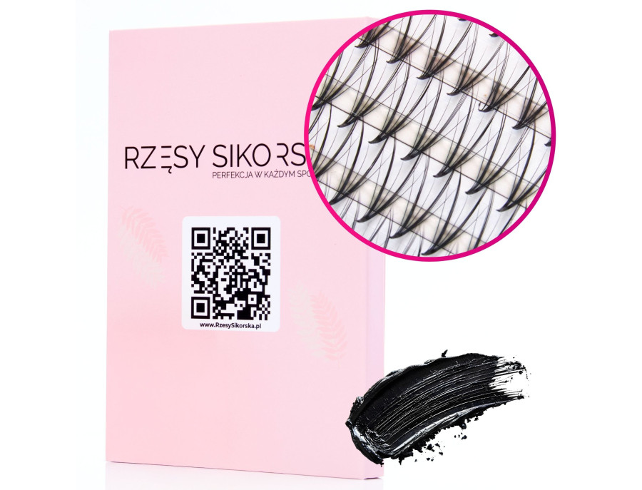 Gotowe Kępki Rzęs 5D/0,07 (1000 szt. 6-13) Black Double Wispy – Mix Palette