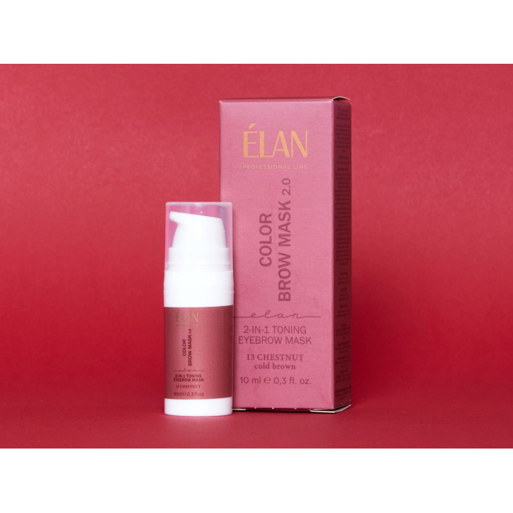 Elan - 13 CHESTNUT 2.0 COLOUR BROW MASK - Tonująca maska do brwi 2w1 Elan - 13 CHESTNUT 2.0 COLOUR BROW MASK - Tonująca maska do brwi 2w1
