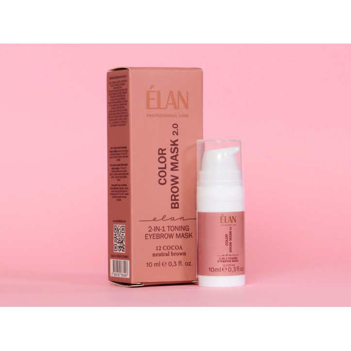 Elan - 12 COCOA 2.0 COLOUR BROW MASK - Tonująca maska do brwi 2w1 Elan - 12 COCOA 2.0 COLOUR BROW MASK - Tonująca maska do brwi 2w1