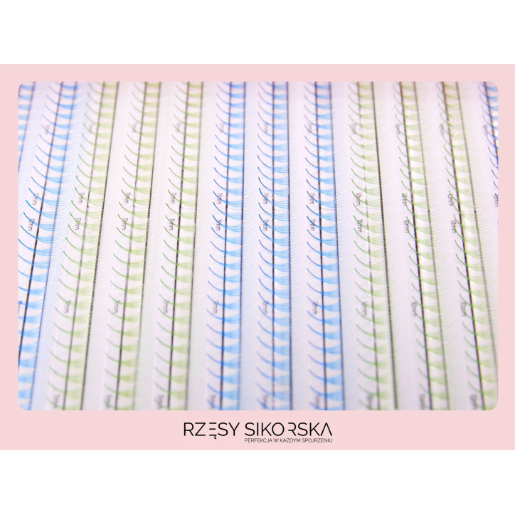 Gotowe Kolorowe Kępki Rzęs 4D/0,07/C (1200 szt. 10-13) Rainbow – Mix Palette Gotowe Kolorowe Kępki Rzęs 4D/0,07/C (1200 szt. 10-13) Rainbow – Mix Palette