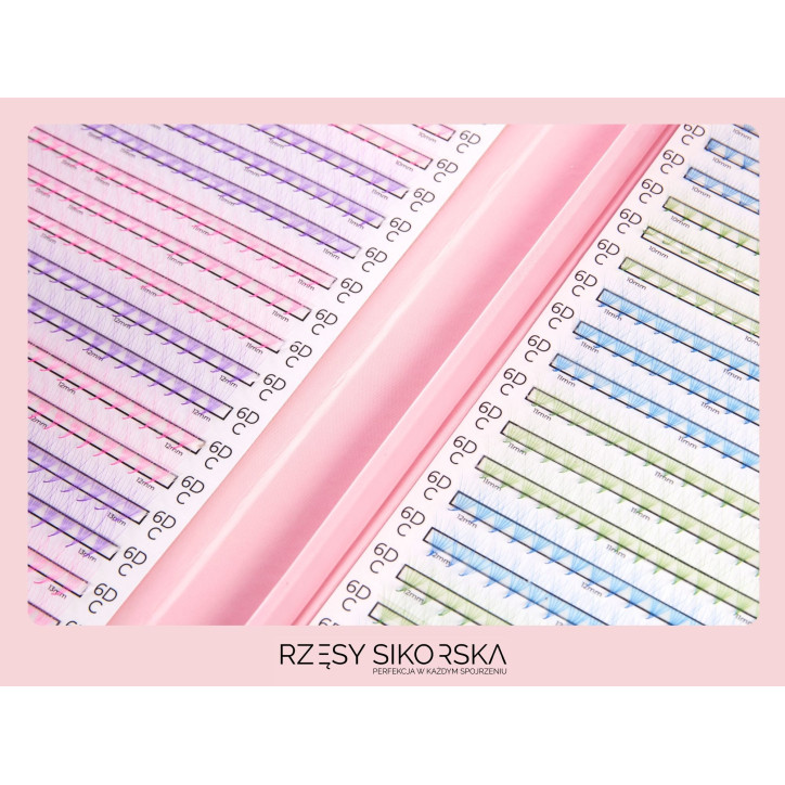 Gotowe Kolorowe Kępki rzęs 6D/0,07/C (1200 szt. 10-13) Rainbow – Mix Palette Gotowe Kolorowe Kępki rzęs 6D/0,07/C (1200 szt. 10-13) Rainbow – Mix Palette