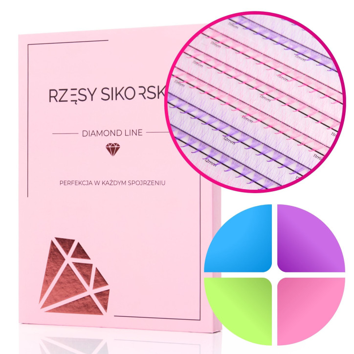 Gotowe Kolorowe Kępki rzęs 6D/0,07/C (1200 szt. 10-13) Rainbow – Mix Palette Gotowe Kolorowe Kępki rzęs 6D/0,07/C (1200 szt. 10-13) Rainbow – Mix Palette