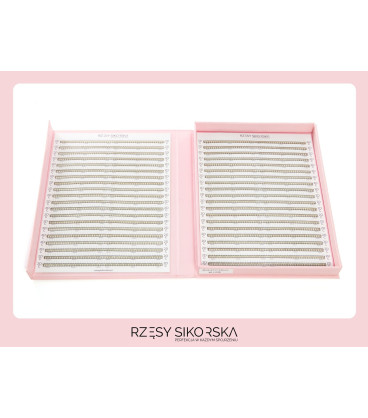 Rzęsy Sikorska - Gotowe Kępki Rzęs 2D/0,07 (1200 szt. ) Black – Mix Palette