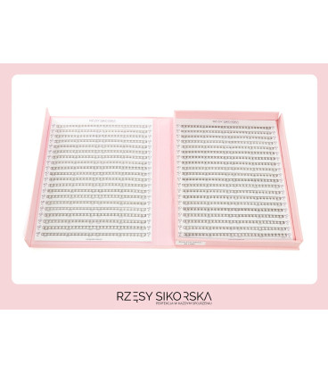 Rzęsy Sikorska - Gotowe Kępki Rzęs 4D/0,07 (1200 szt. ) Black – Mix Palette