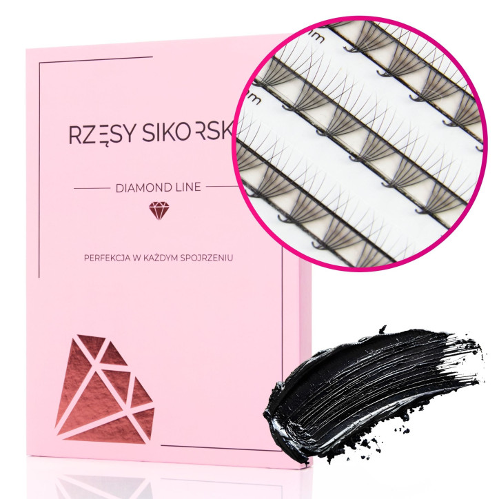 Gotowe Kępki Rzęs 6D/0,07 (1200 szt.) Black – Single Palette Gotowe Kępki Rzęs 6D/0,07 (1200 szt.) Black – Single Palette
