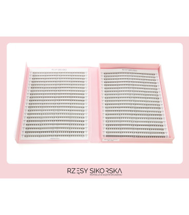 Rzęsy Sikorska - Gotowe Kępki Rzęs 6D/0,07 (1200 szt. ) Black – Mix Palette