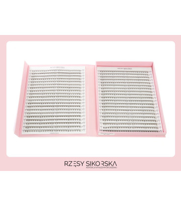 Rzęsy Sikorska - Gotowe Kępki Rzęs 8D/0,07 (1200 szt. ) Black – Mix Palette