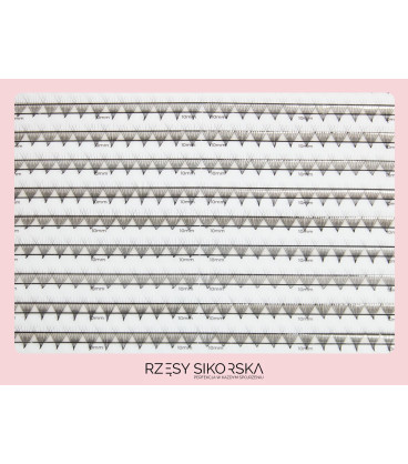 Rzęsy Sikorska - Gotowe Kępki Rzęs 8D/0,07 (1200 szt. ) Black – Mix Palette