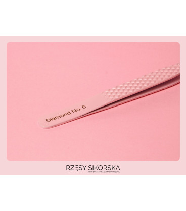 Pęseta do Rzęs Diamond No. 6 (Kąt 75°, Light Volume) | Rzęsy Sikorska