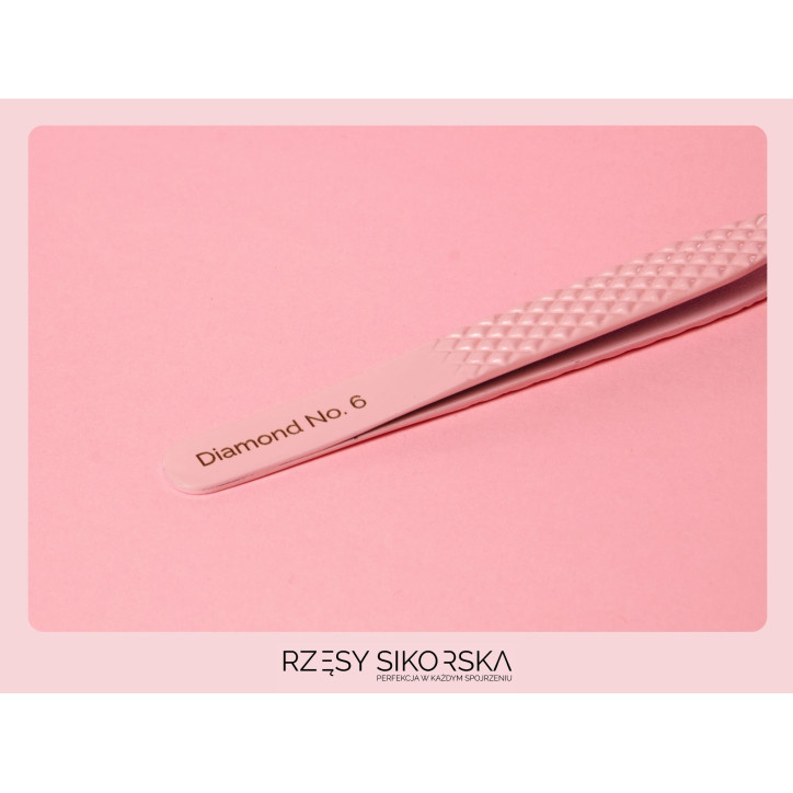 Pęseta do rzęs Diamond No. 6 Light Volume | Rzęsy Sikorska