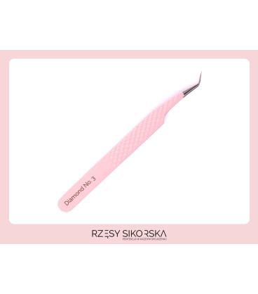 Pęseta do Rzęs Diamond No. 3 (1:1, Wet Look) | Rzęsy Sikorska