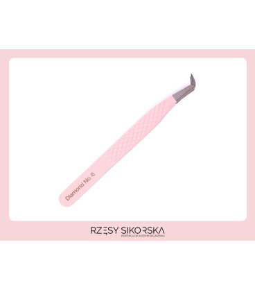 Pęseta do Rzęs Diamond No. 6 (Kąt 75°, Light Volume) | Rzęsy Sikorska