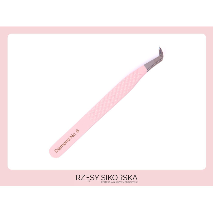 Pęseta do rzęs Diamond No. 6 Light Volume | Rzęsy Sikorska