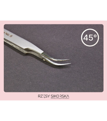 Pęseta do Rzęs Prestige No. 6 (45°, 1:1, Separacja) | Rzęsy Sikorska