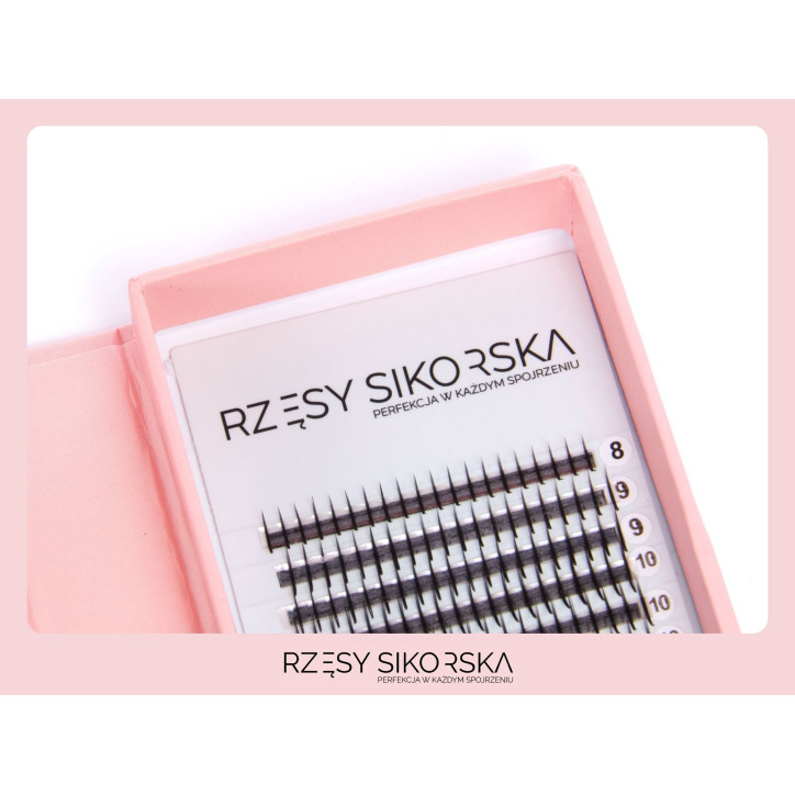 Rzęsy Promienie efekt KIM Rzęsy Sikorska – 16 rzędów (Mix 8-14 mm)