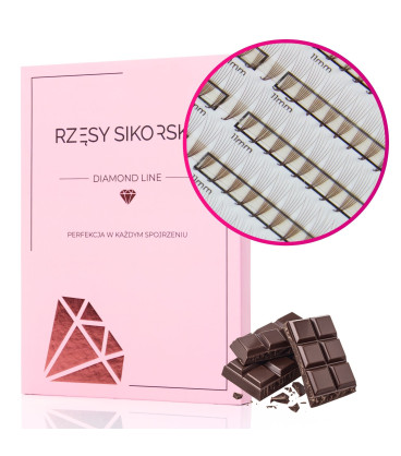 Gotowe Wąskie Kępki Rzęs 6D/0,07 (1800 szt. 6-13) Black – Mix Palette
