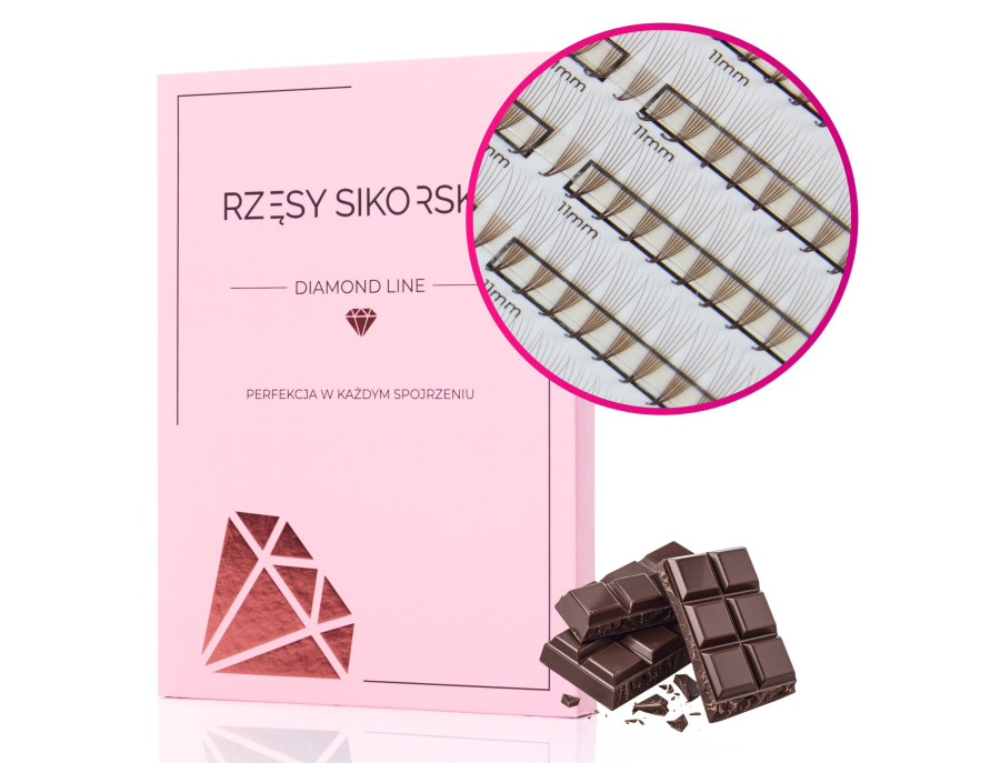 Gotowe Wąskie Kępki Rzęs 6D/0,07 (1800 szt. 6-13) Black – Mix Palette