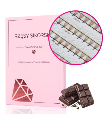 Rzęsy Sikorska - Gotowe Wąskie Kępki Rzęs 8D/0,05 (1440 szt. 6-12) Black – Mix Palette