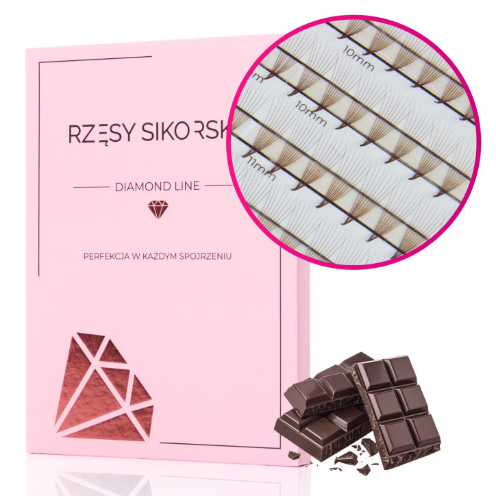 Gotowe Wąskie Kępki Rzęs 8D/0,05 (1440 szt. 6-13) Dark Brown – Mix Palette Gotowe Wąskie Kępki Rzęs 8D/0,05 (1440 szt. 6-13) Dark Brown – Mix Palette