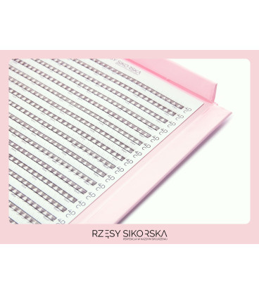 Rzęsy Sikorska - Gotowe Wąskie Kępki Rzęs 8D/0,05 (1440 szt. 6-12) Black – Mix Palette