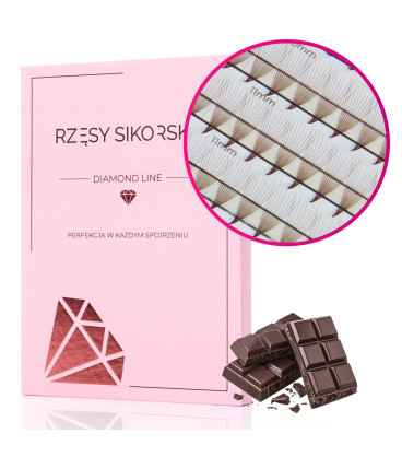 Rzęsy Sikorska - Gotowe Wąskie Kępki Rzęs 10D/0,05 (1440 szt. 6-13) Black – Mix Palette