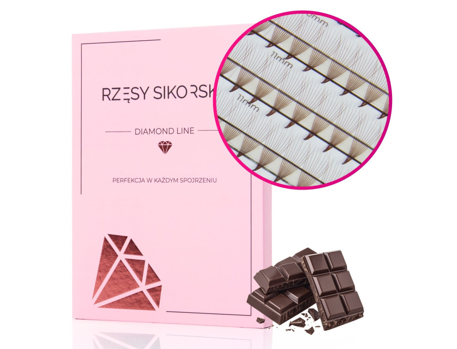 Rzęsy Sikorska - Gotowe Wąskie Kępki Rzęs 10D/0,05 (1440 szt. 6-13) Black – Mix Palette