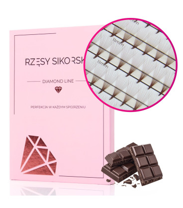 Rzęsy Sikorska - Gotowe Wąskie Kępki Rzęs 12D/0,05 (1200 szt. 6-12) Black – Mix Palette