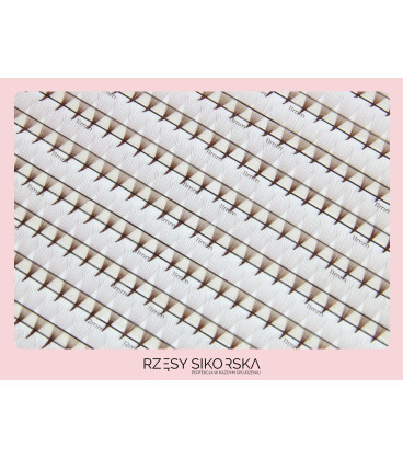 Rzęsy Sikorska - Gotowe Wąskie Kępki Rzęs 12D/0,05 (1200 szt. 6-12) Black – Mix Palette