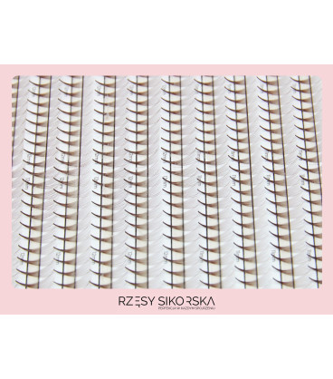 Rzęsy Sikorska - Gotowe Wąskie Kępki Rzęs 12D/0,05 (1200 szt. 6-12) Black – Mix Palette
