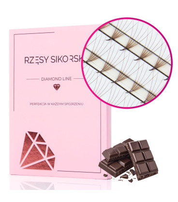 Rzęsy Sikorska - Gotowe Kępki Rzęs 5D/0,07 (1200 szt. 6-13) Dark Brown – Mix Palette